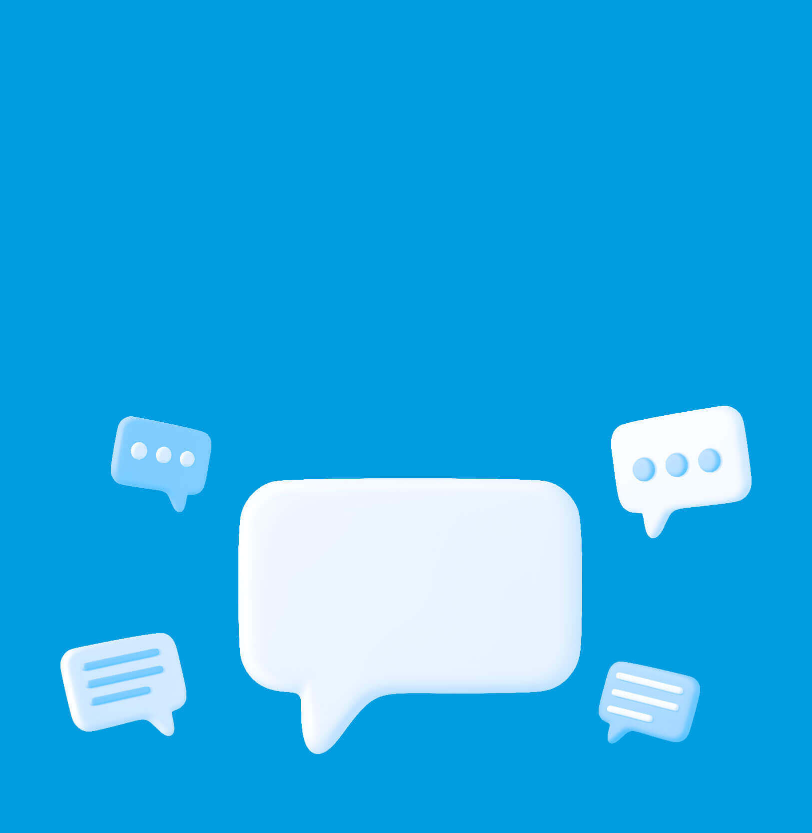 A variety of chat bubbles in different sizes.