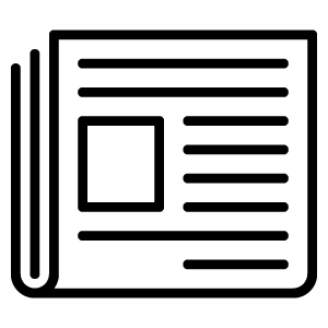 Graphic of a newspaper.