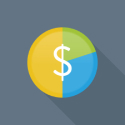 Financial spending chart with a dollar sign over the top.