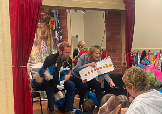 Ed Word on stage at the Children's Museum of Idaho.