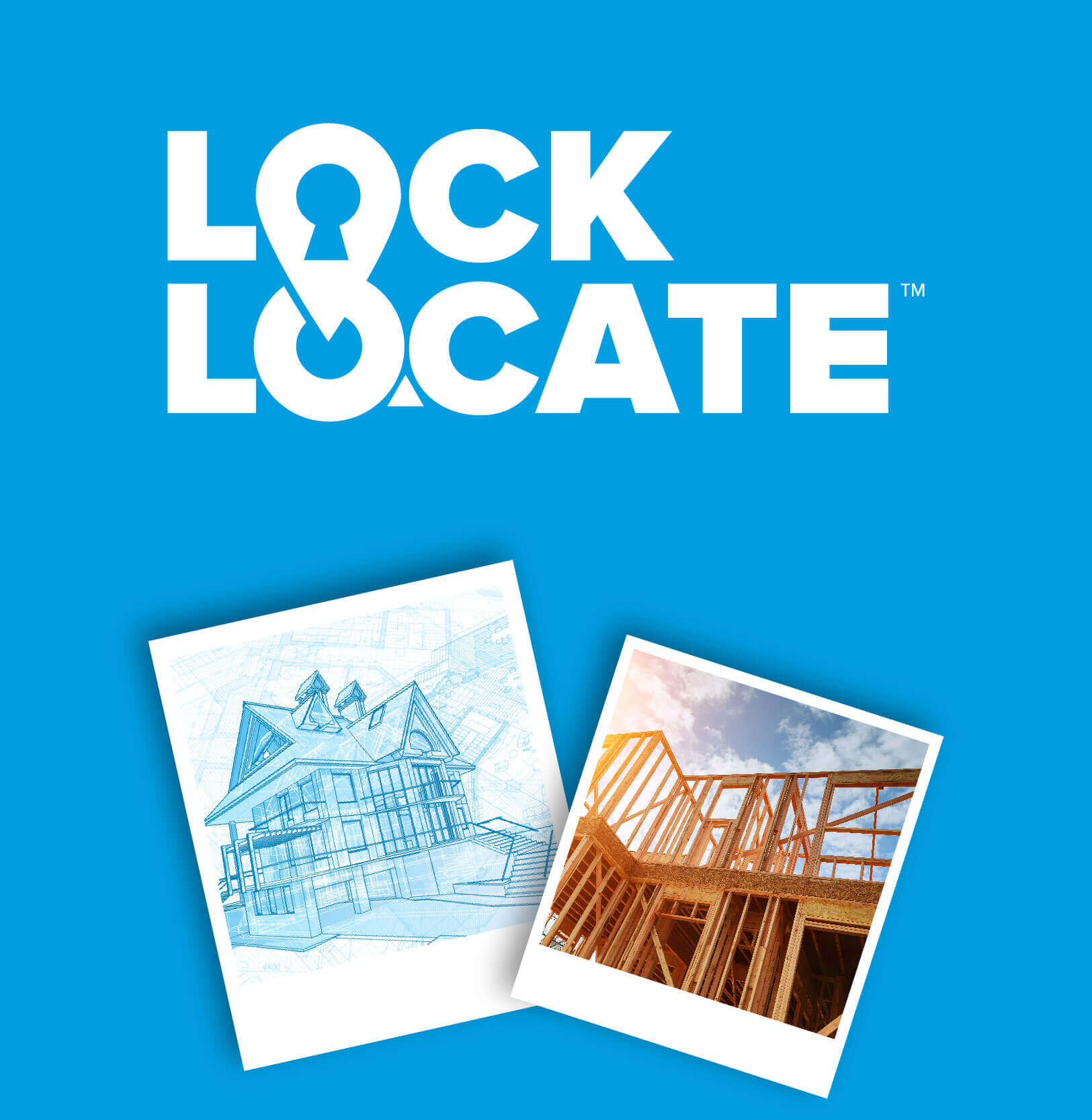 Plans for a new home as well as the wooden support structure of a house being built.