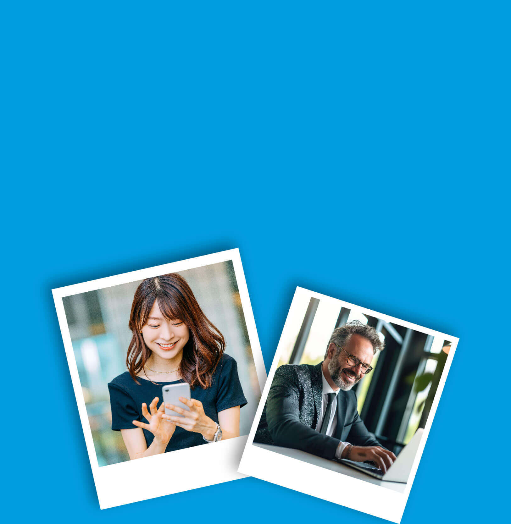 Person browsing loan options on the cell phone as well as another person applying for a loan online.