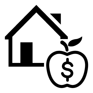 Apple with a dollar sign in the middle.