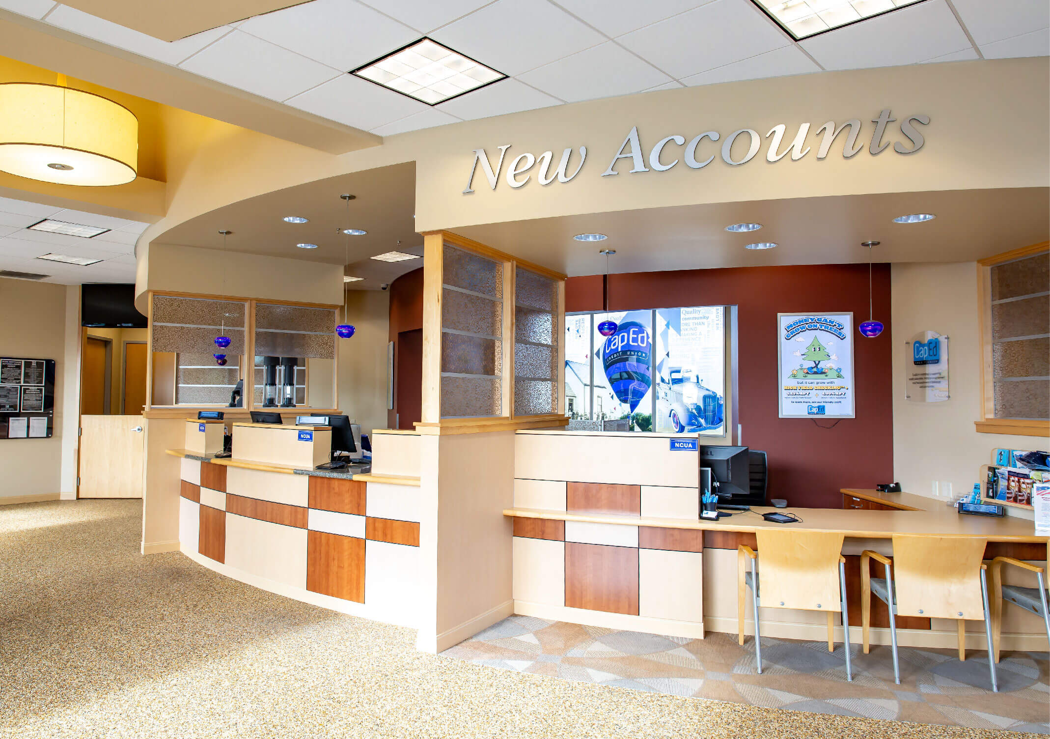 CapEd Eagle branch New Account opening area