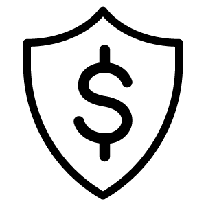 Shield with a dollar sign on the top.