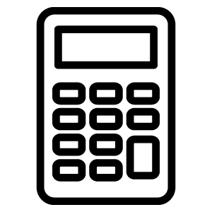 Graphic of a calculator.